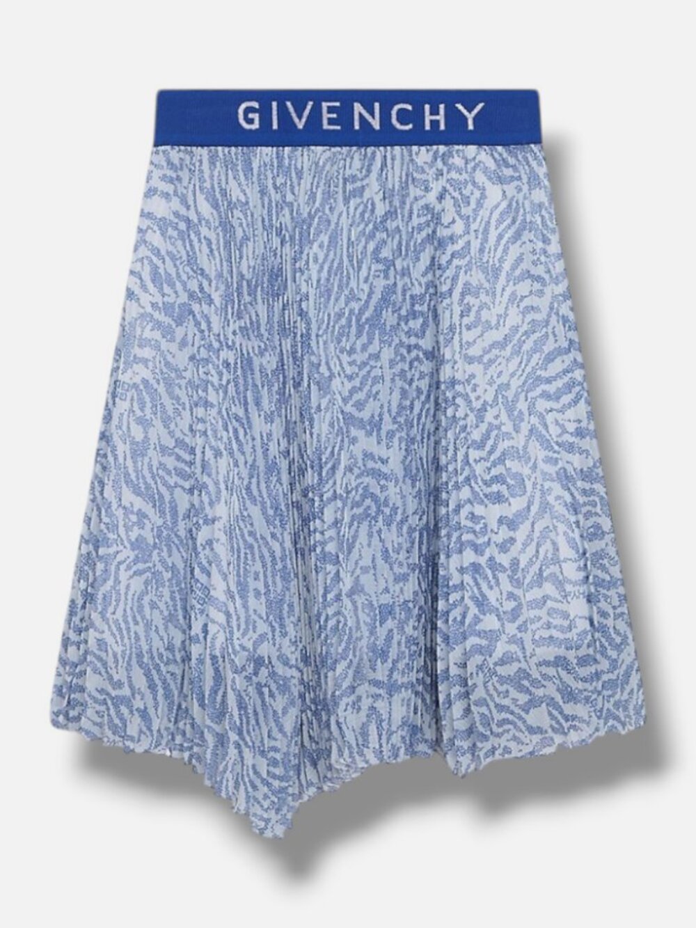 Givenchy Girls' Blue Mini Me Asymmetric Pleated Skirt Size 10